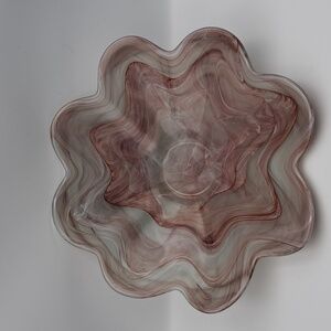 Wavy Glass Decorative Bowl